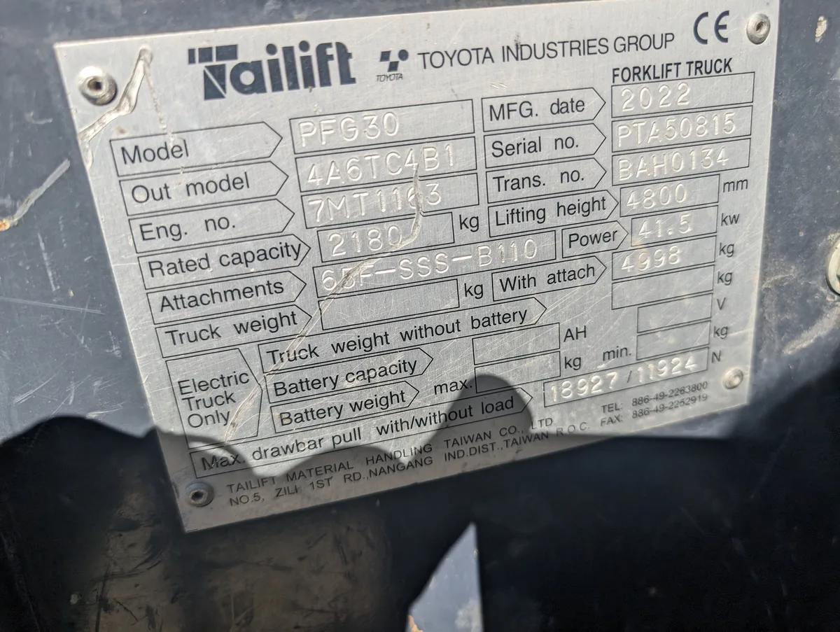 2022 Tailift PFG30-PS — view 6